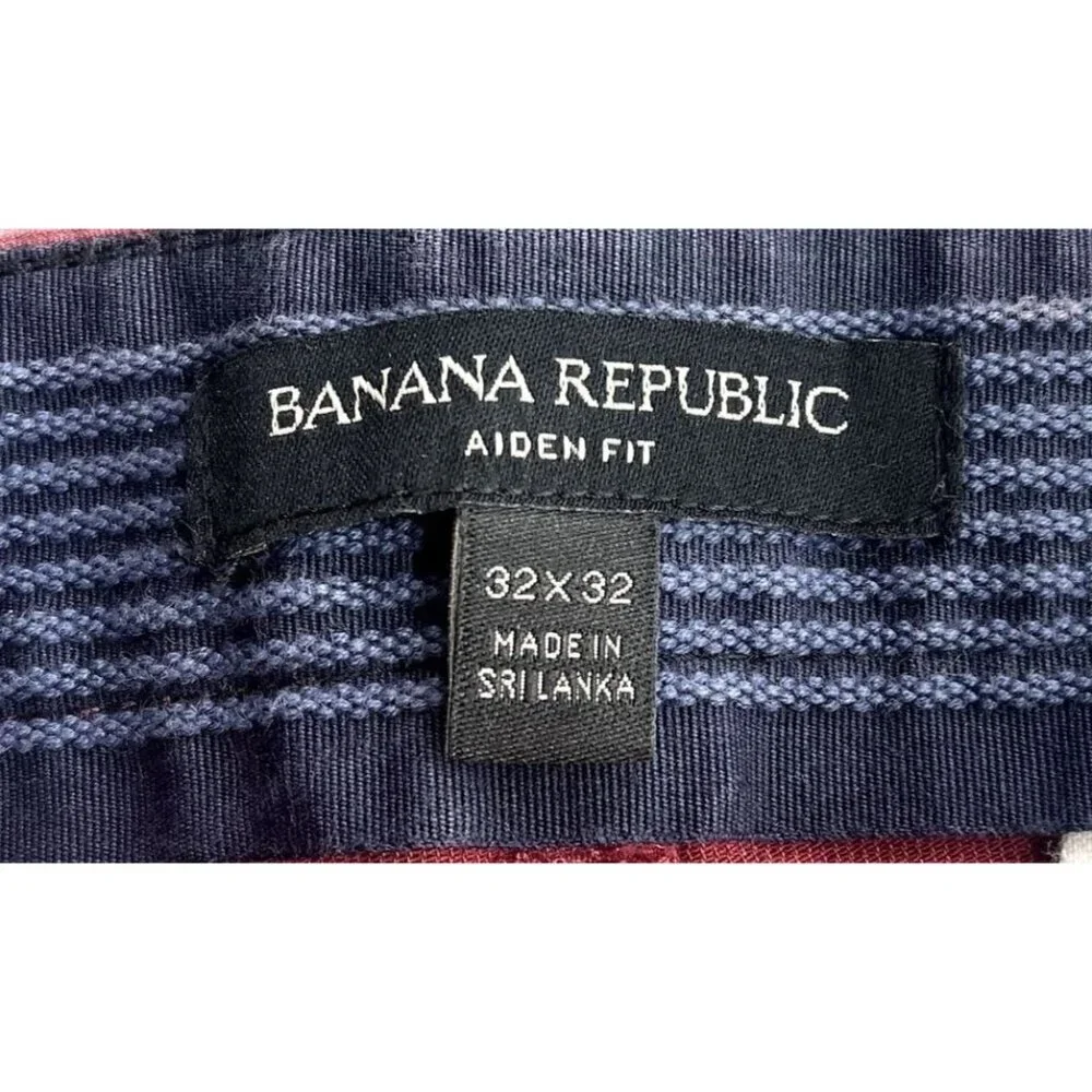 Banana Republic Mens Aiden Fit Chino Size 32X32 Red Dress‎ Pant